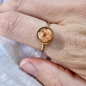 Small Gold Ring With Orange Flower
